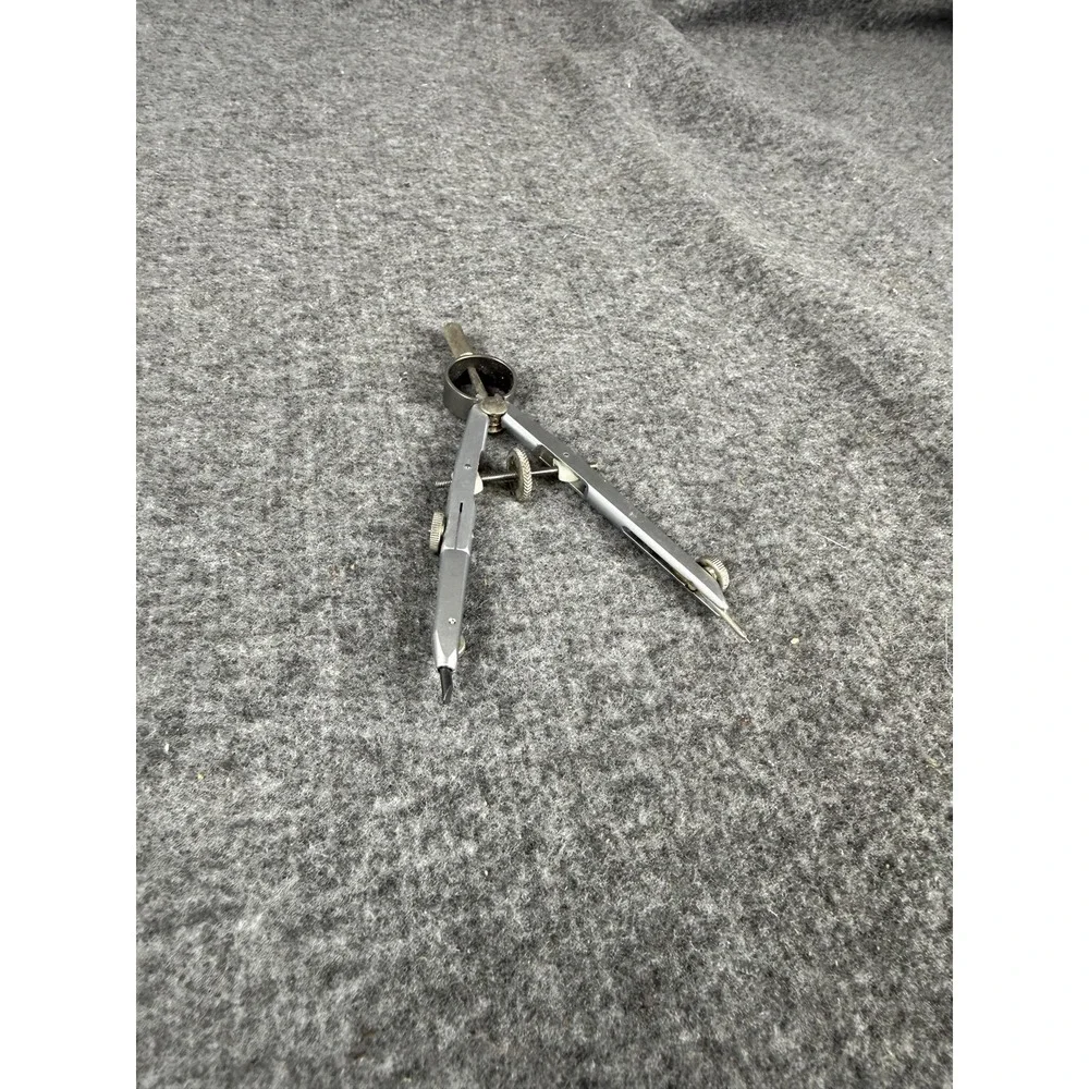 Vintage K+E Drafting Bow‎ Compass Silver Metal W Germany Precision Tool